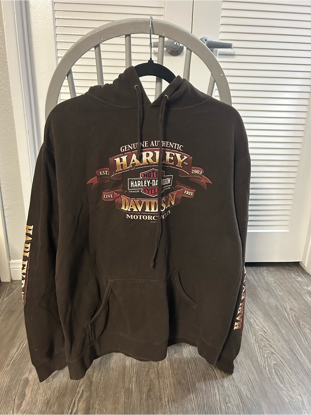 Harley-Davidson Brown Pullover Hoodie with Logo